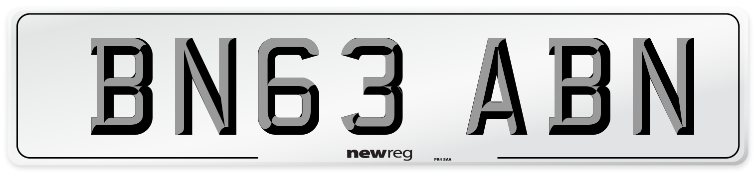 BN63 ABN Number Plate from New Reg